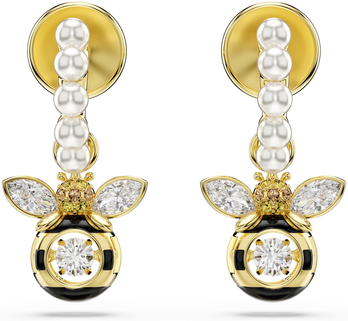 Серьги Swarovski бижутерный сплав, кристаллы Swarovski, искусственный жемчуг