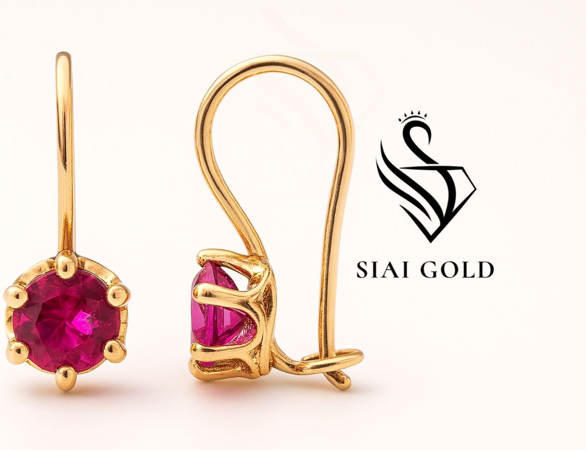 Серьги SIAI GOLD 16461345/08.05 вес 1.04 г золото, фианит