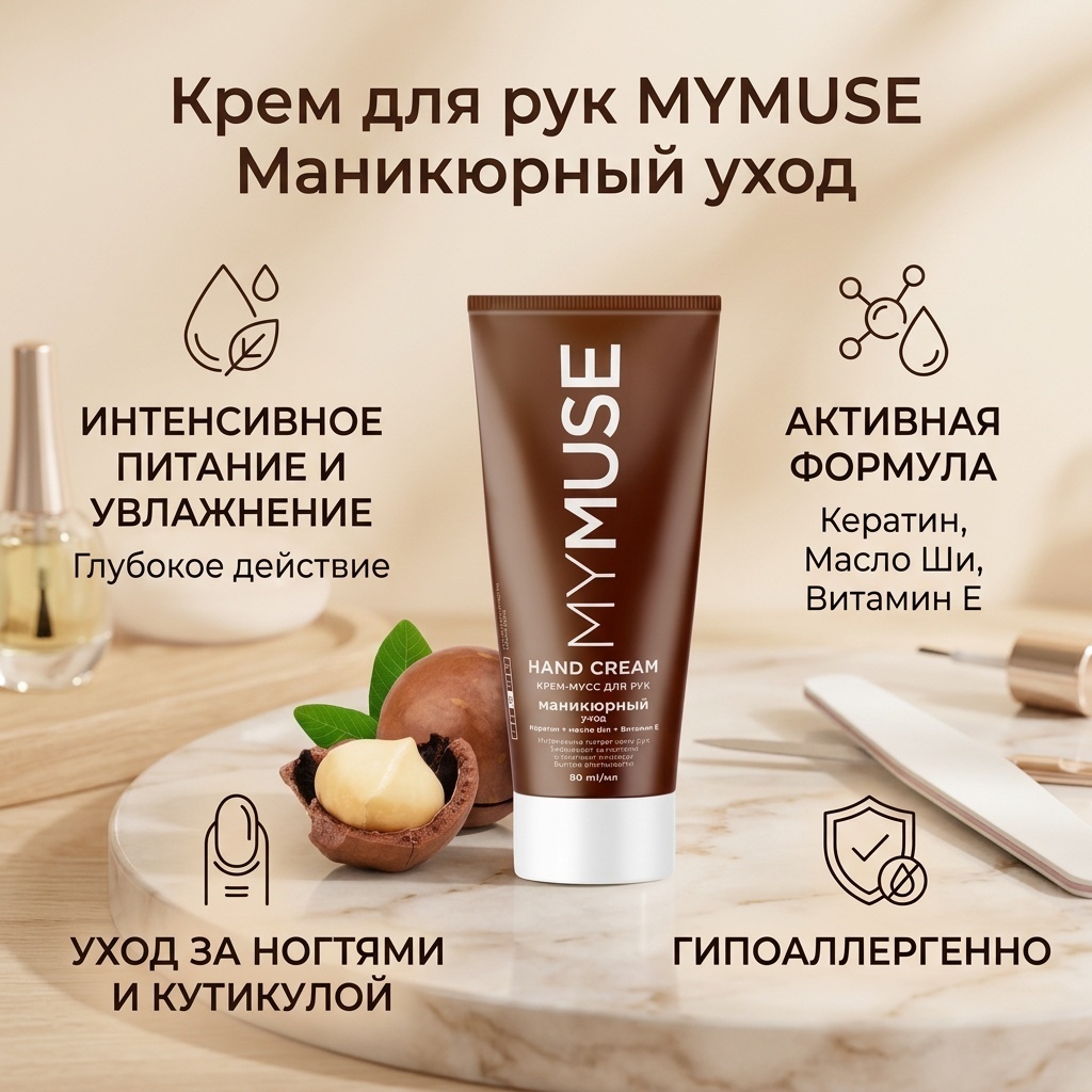 MYMUSE Маникюрный уход крем для рук 80 мл
