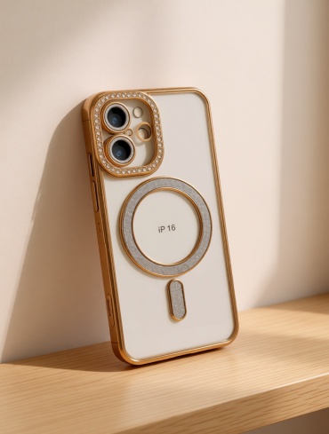 Чехол MNS для Apple iPhone 16 золотистый