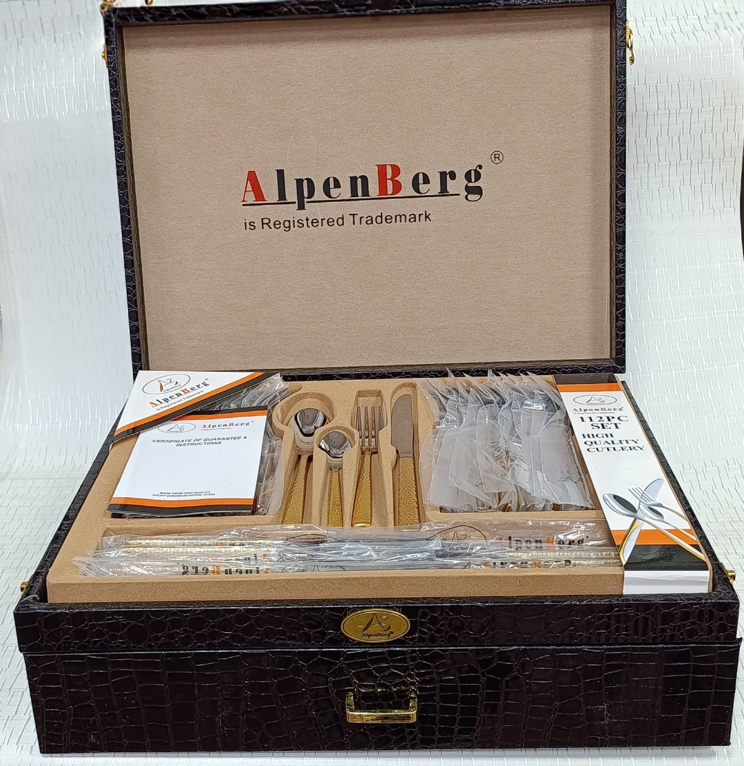 Набор столовых приборов AlpenBerg 112 шт, золотистый VVL115