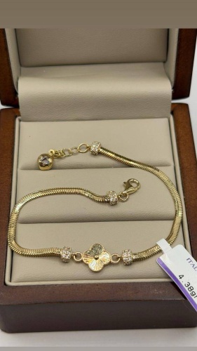 Sandu gold 658412 длина 18 см, вес 4.38 г золото, плетение снейк