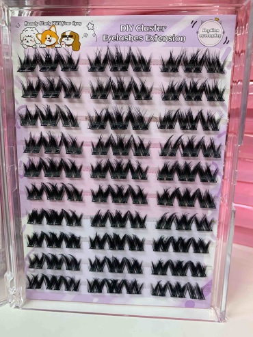 DIY Cluster Lashes пучковые C+ 0.20 мм черный 10 мм, 11 мм, 13 мм