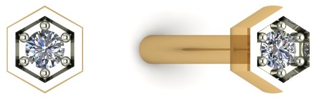 Пусеты Lucente EAR-LU-585-779193 вес 0.873 г золото, фианит