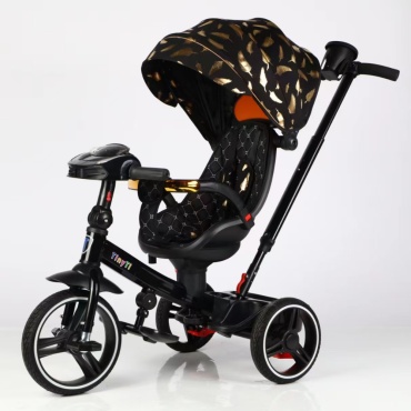 Трёхколёсный велосипед Wingoffly Little Rider T188 черный, золотой