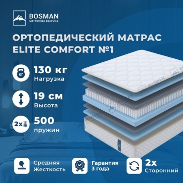 Матрас Bosman Elite Comfort №1, 190x200x19 см