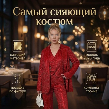 Костюм вечерний AZIM красный