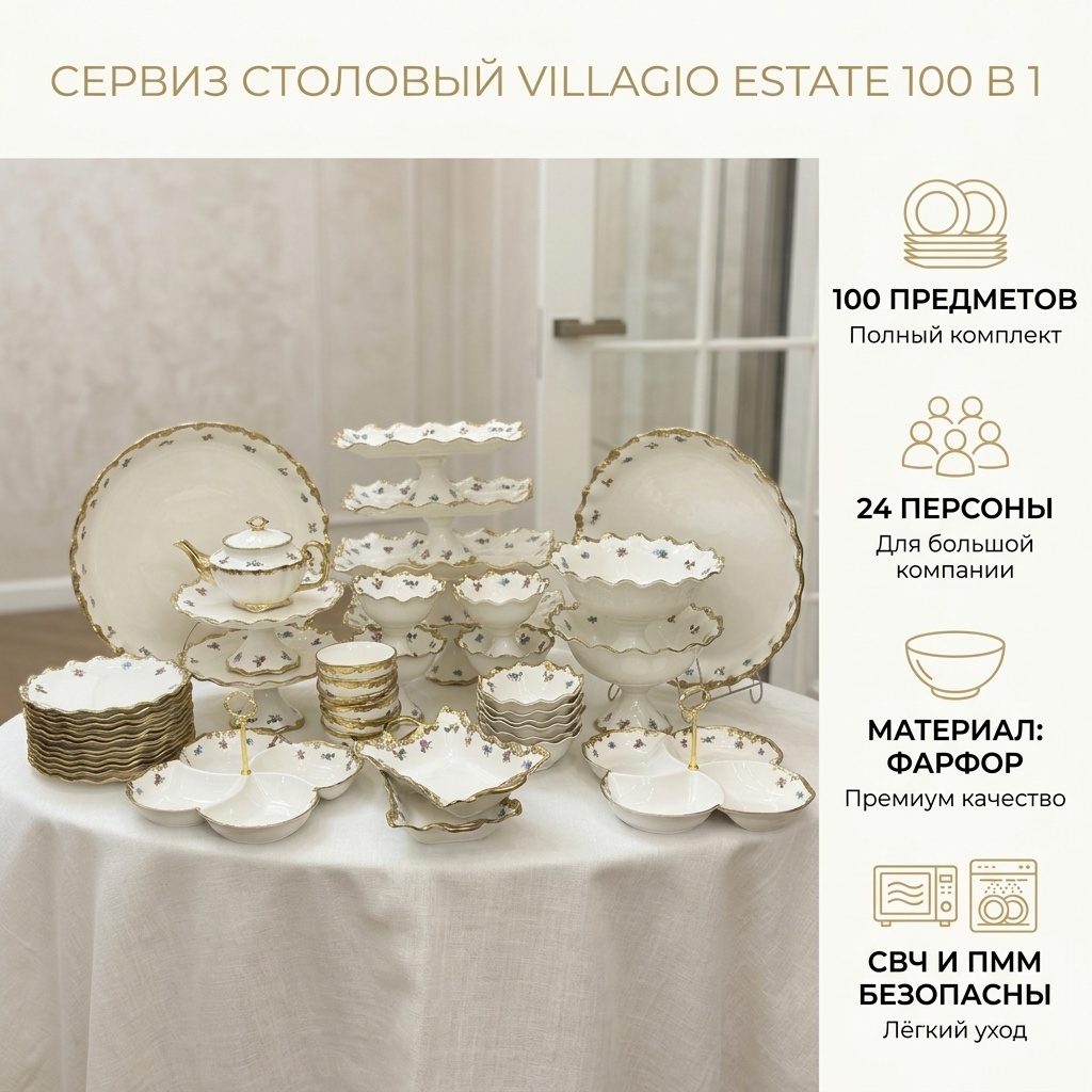 Сервиз столовый 30301966_507159361 100 в 1
