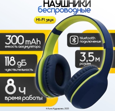 Наушники Awei sport 300 сине-желтый