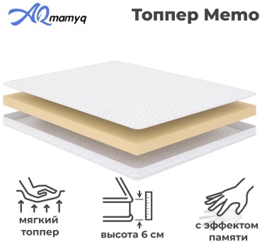 Топпер Ақ мамық Memo, 80x200x6 см
