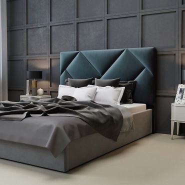Кровать SM Company IDEAL Geometry двуспальная, 180x200 см (с матрасом, подъёмный механизм) мультиколор