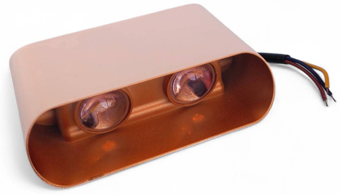 Бра настенный, накладной LED, золотистый, белый