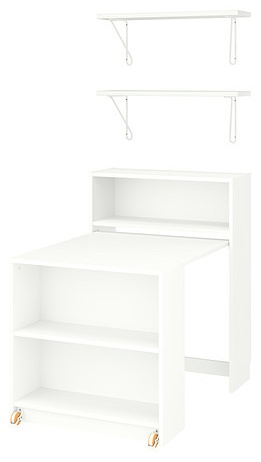 Стеллаж напольный IKEA BILLY / BERGSHULT, 80x28x106 см, белый