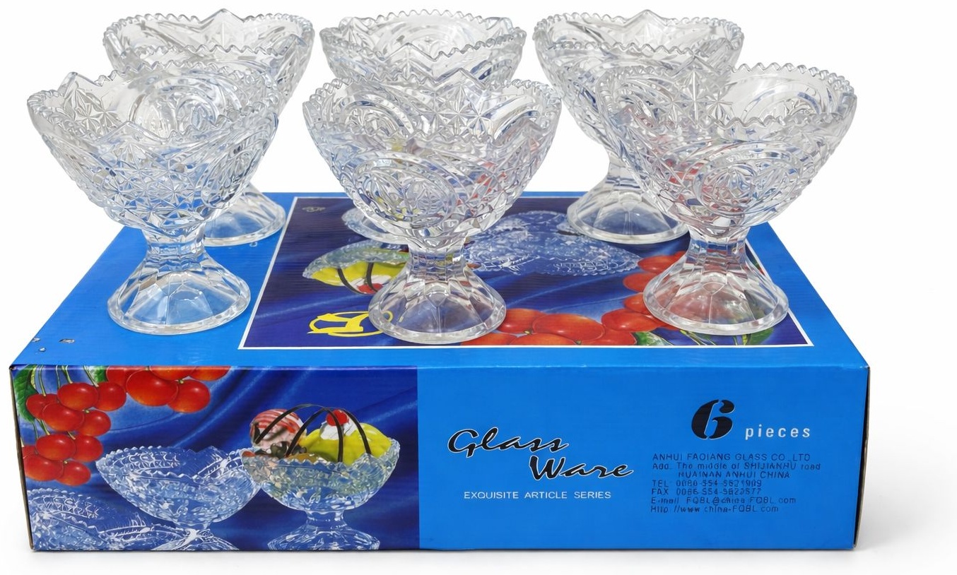 GLASS WARE креманка 0064 круглая 6 шт, стекло
