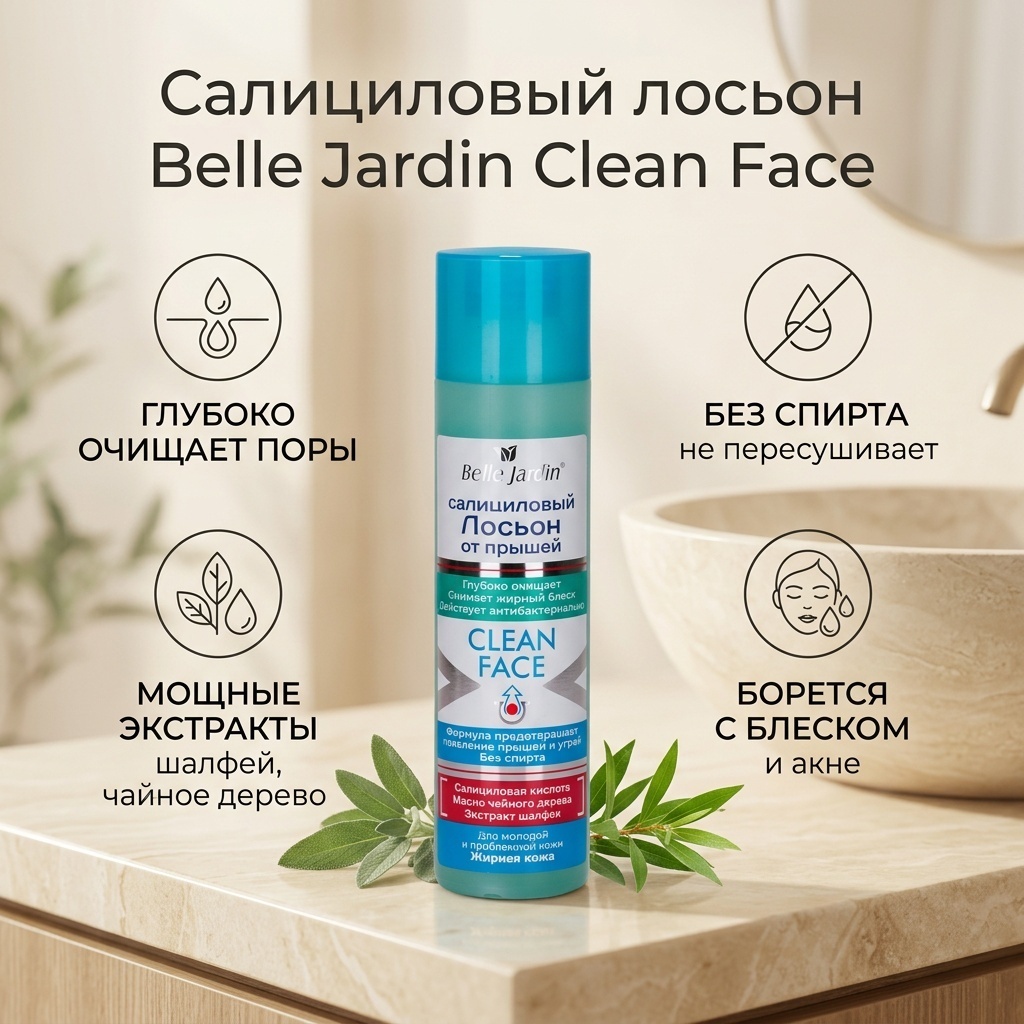 Belle Jardin лосьон салициловый с экстрактом шалфея 150 мл