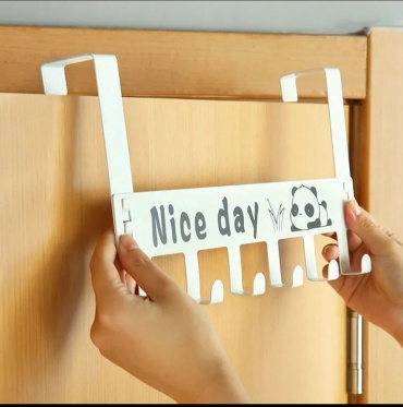 Вешалка надверная Вешалка надверная, Nice day, металл, 36x17.5 см, черный, белый
