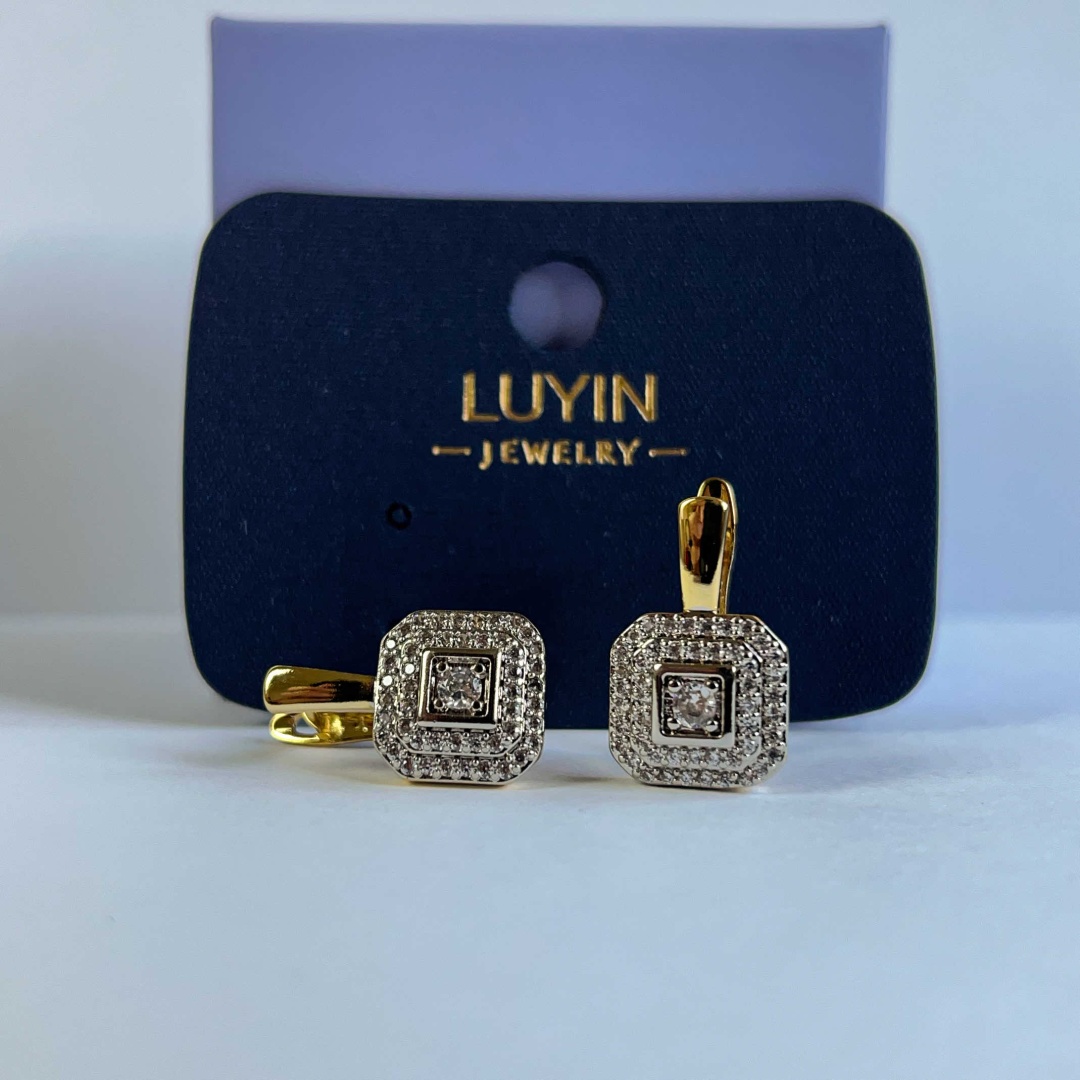 Серьги Premium jewellery медицинское золото, фианит