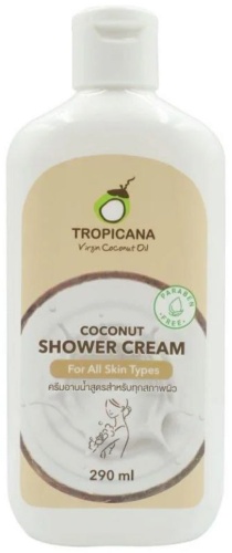 Tropicana Кокосовый крем для душа без парабенов 290 мл. крем-гель для тела 290 мл