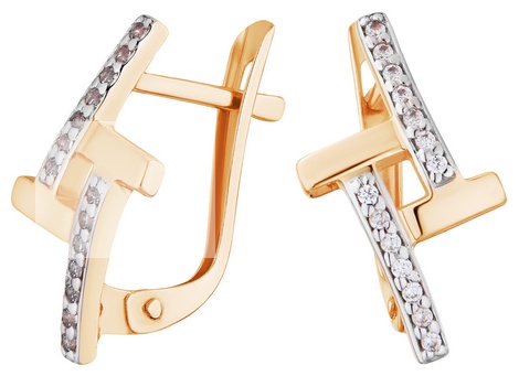 Серьги Lucente EAR-LU-585-803625 вес 2.35 г золото, фианит