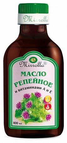 Mirrolla Репейное с витамином А и Е масло 100 мл