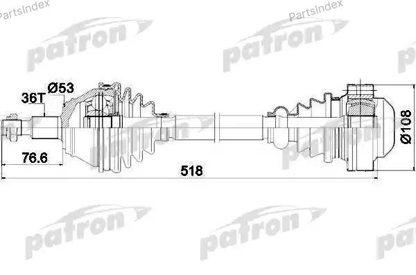 PATRON полуось PDS0189