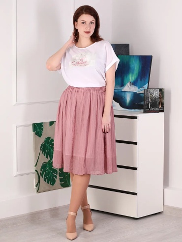 Прямая юбка Almondshop розовый
