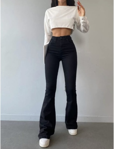 Джинсы клеш Fashion черный