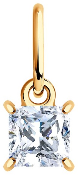 Подвеска Diamant Классика, алтын, подарок жене, девушке, дочке, маме вес 0.38 г золото, фианит