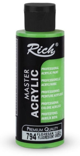 Акриловые Rich 120794 Rich master acrylic 794 fluorescent green 1 шт 120 мл