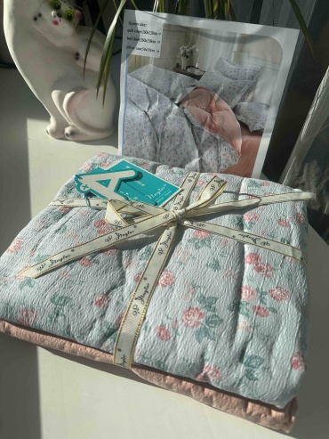 Комплект Fashion Home 816784433 1.5-спальный жатый хлопок, муслин, 1 наволочка: 50x70 см