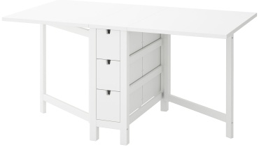 Стол-книжка IKEA НОРДЕН, 152х80x74 см, ДСП, дерево, белый