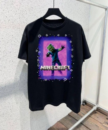 Футболка Майнкрафт Minecraft TMH_TREND.KZ черный, розовый