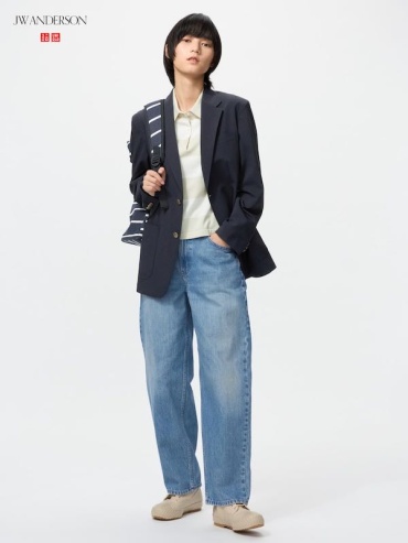Джинсы прямые Uniqlo светло-синий