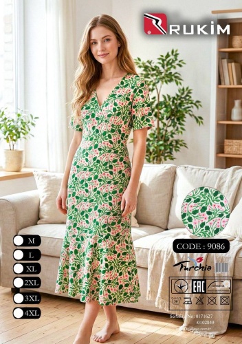 Хлопковый халат Milana зеленый