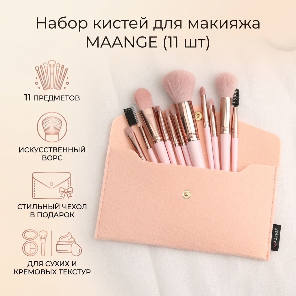 Maange набор кистей для макияжа 11 шт