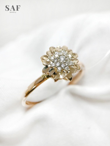 SAF jewelry 0001481 размер 18 вес 1.3 г золото, фианит