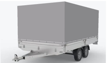 Автоприцеп закрытый Mullerwagen 2035 X2 Plat серебристый