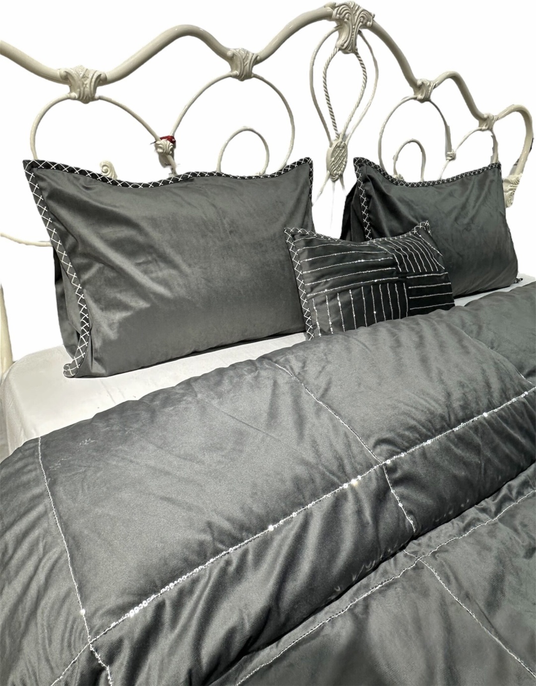 Покрывало British Asia Home VELVET SPARKLE 260х280 см, хлопок, серый