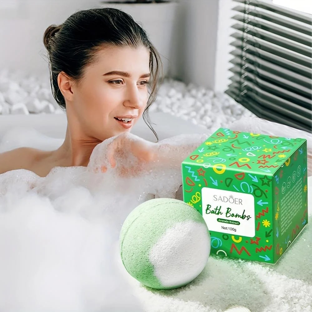 SADOER Avocado Bath Salt Ball - Бомбочка для ванны с ароматом авокадо бомбочка 100 г