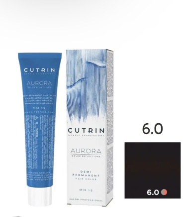 Cutrin Aurora Demi 6.0 темный блондин крем-краска 60 мл