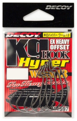 Крючок для рыбалки Decoy Офсетный Крючок Decoy KG Hyper Worm 13 1/0 офсетный черный 7 шт