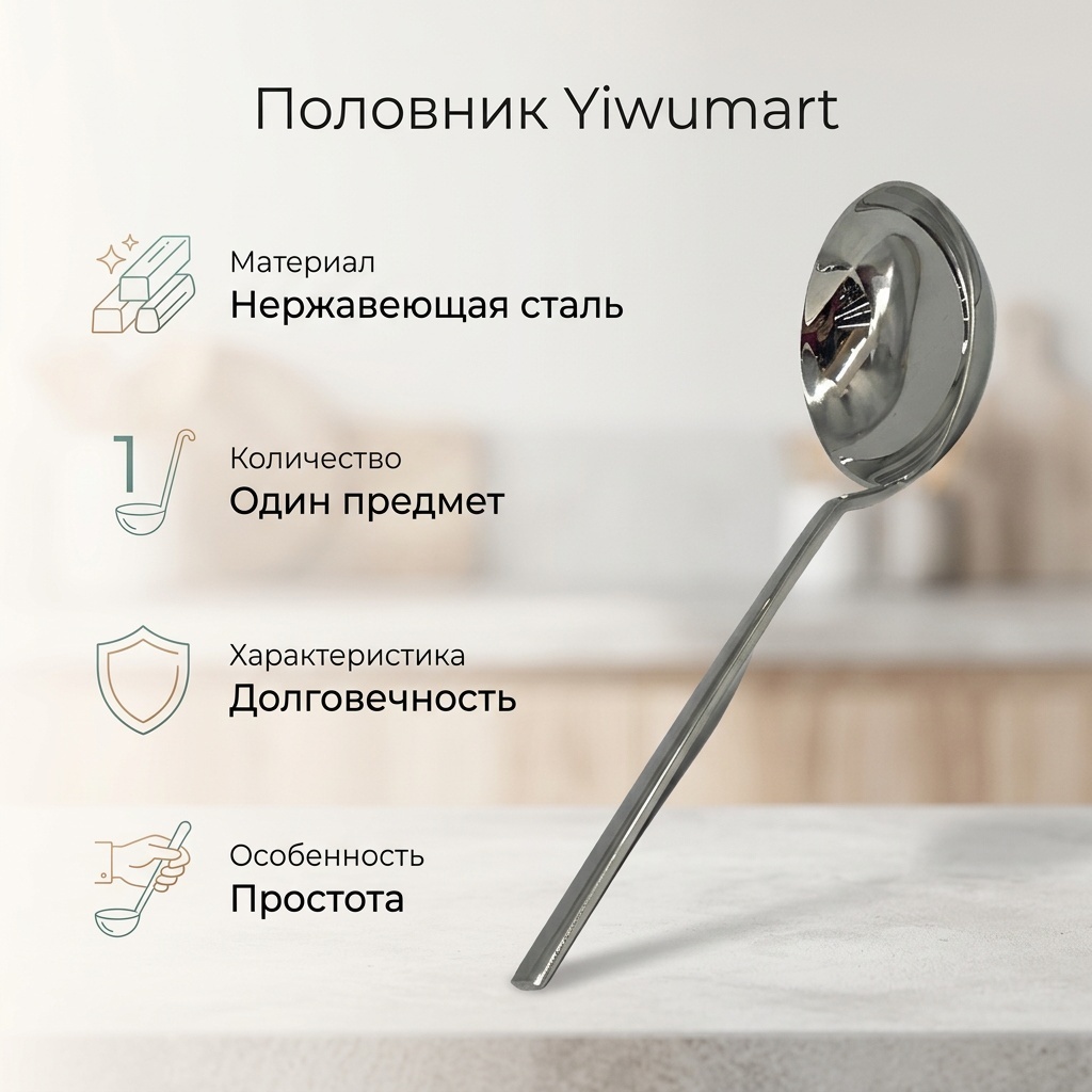 Половник Yiwumart нержавеющая сталь, 1 шт