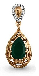 Подвеска AQUAMARINE 557797 вес 1.96 г серебро, агат
