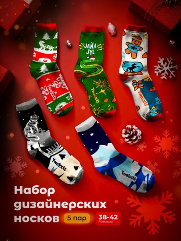 Носки TwoSocks 5 пар мультиколор 38-42