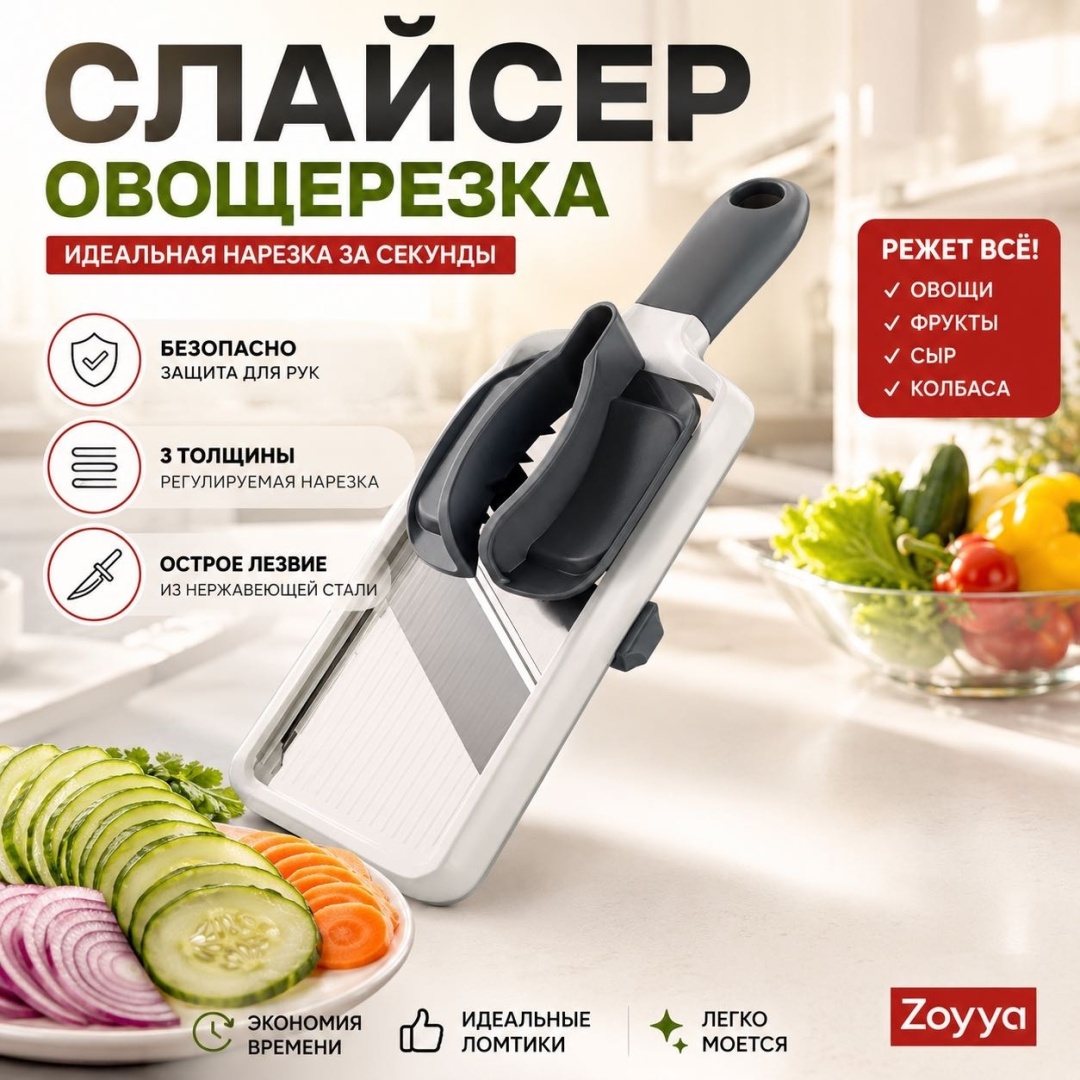 ZOYYA слайсер 18152780_182956685, пластик, нерж.сталь