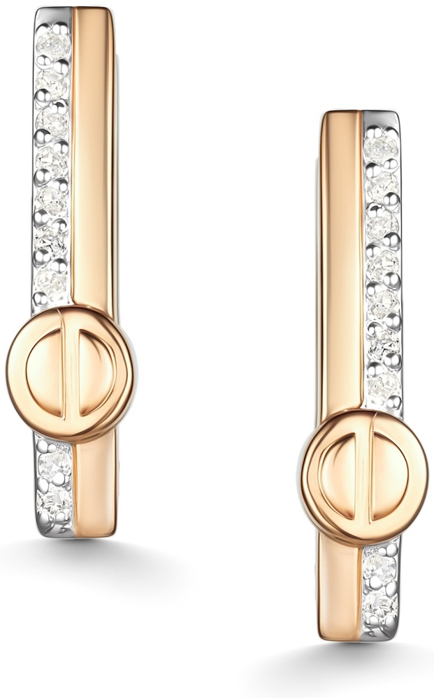 Серьги Miras Gold 25987-100 вес 2.31 г золото, бриллиант