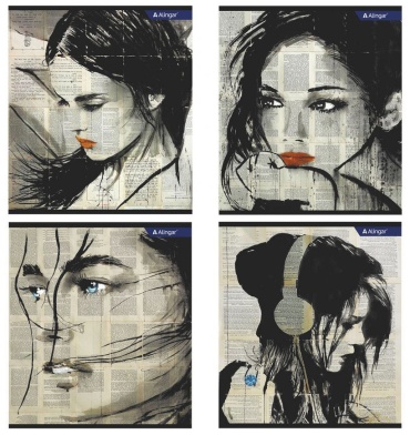 Школьная тетрадь Alingar 10385 Girls from newspapers, 48 л, А5, клетка, мягкая обложка, 1 шт