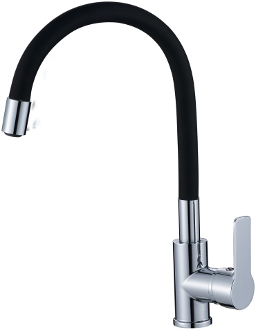 Смеситель с гибким изливом CETUS CSKS7ZF7241112C-M7181B, латунь, цвет черный, хром