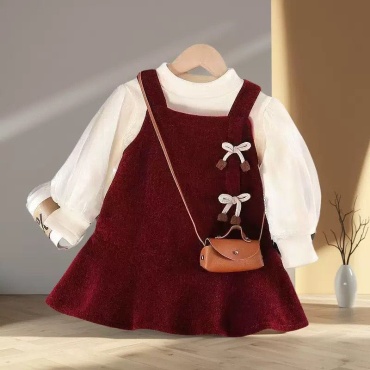 Сарафан Baby Panda белый, бордовый
