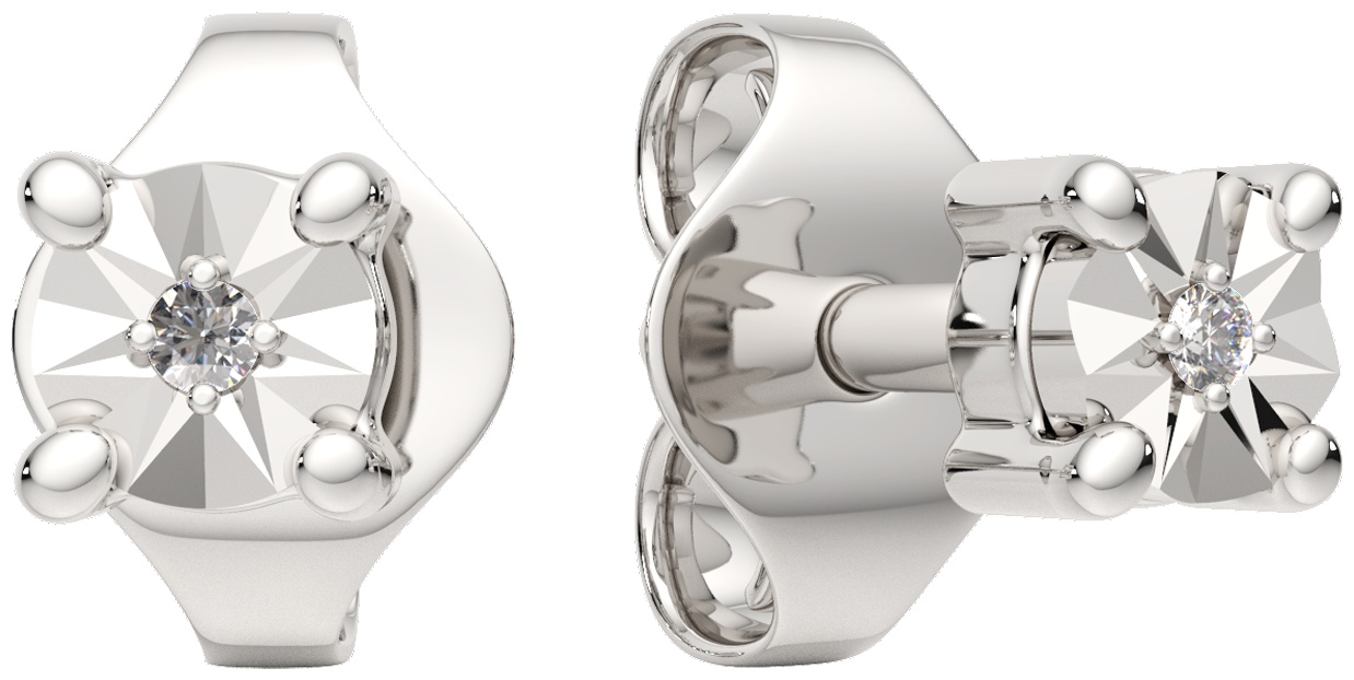 Пусеты Lucente Silver ZO-03D0151 вес 0.77 г серебро, бриллиант
